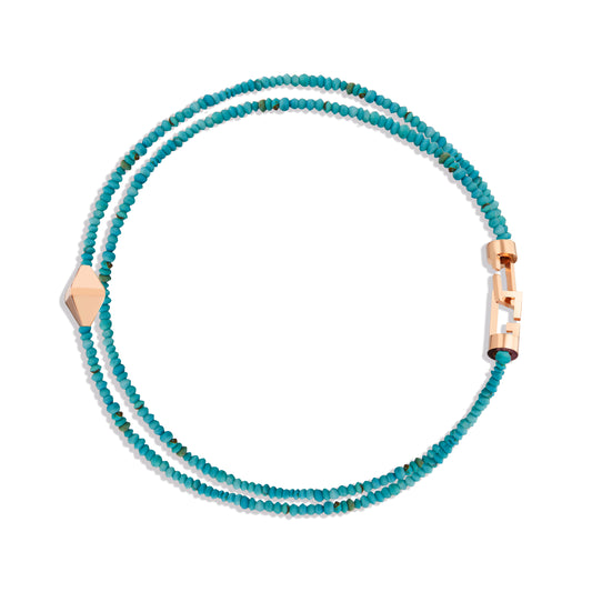 14k Gold Chroma Amulet - Turquoise - Double Wrap
